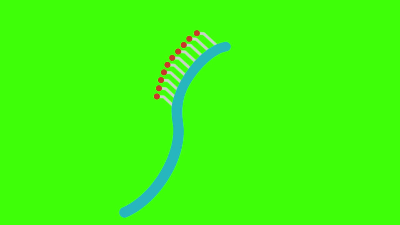 animation of a Comb icon on a green screen