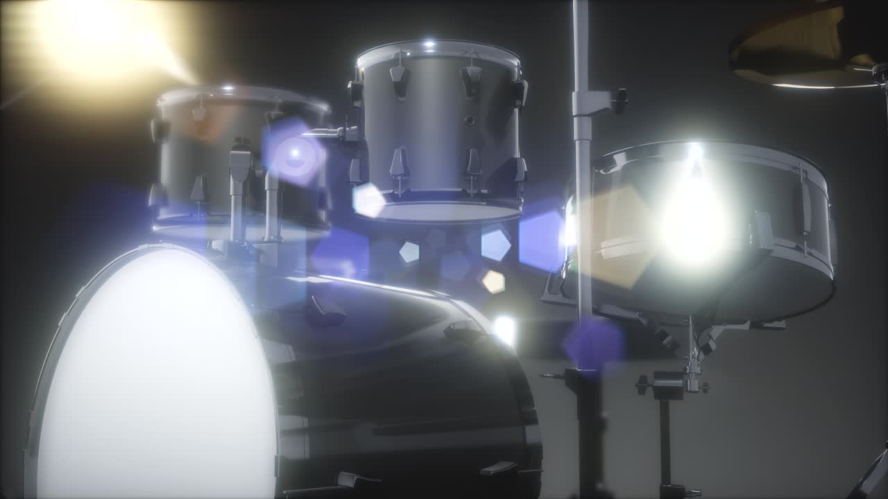 Batteria con profondità di campo e bagliore dell'obiettivo