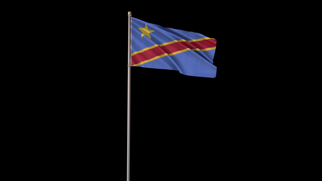 bandera de la república democrática del congo con el canal alfa