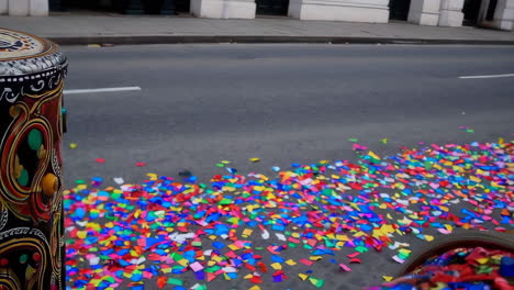 colorful confetti on the street