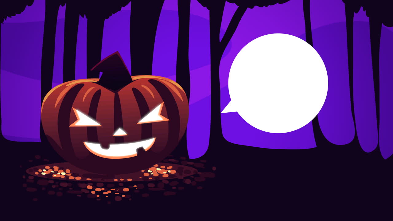 feliz animación de halloween con calabaza