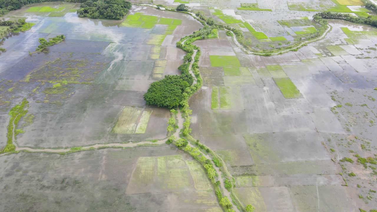 tierra agrícola inundada en bangladesh