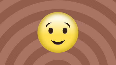 animación de un emoji feliz sobre un fondo a rayas