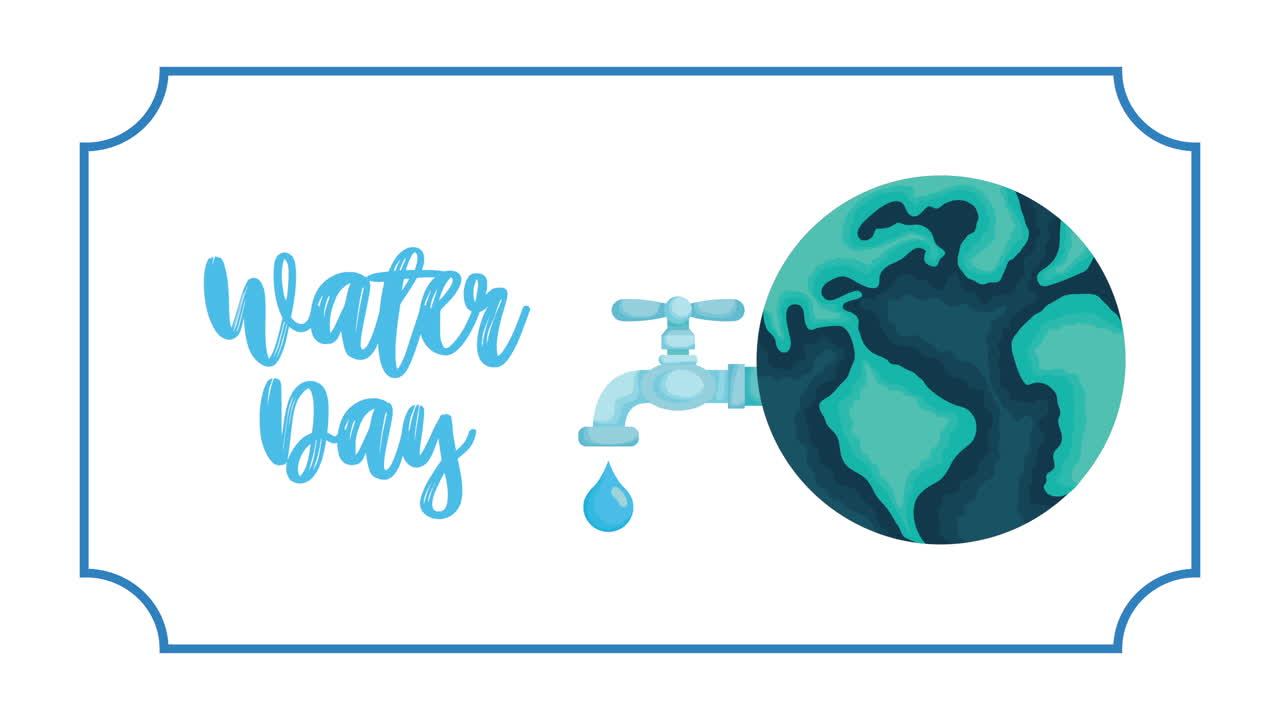 물의 날 캠페인은 세계 행성과 글자로 애니메이션화되었습니다.