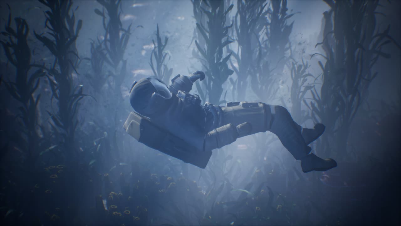 우주인 우주인 바다에서