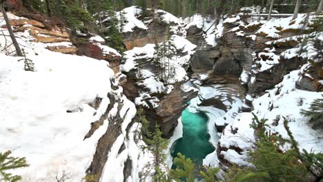 blue water running in canyon