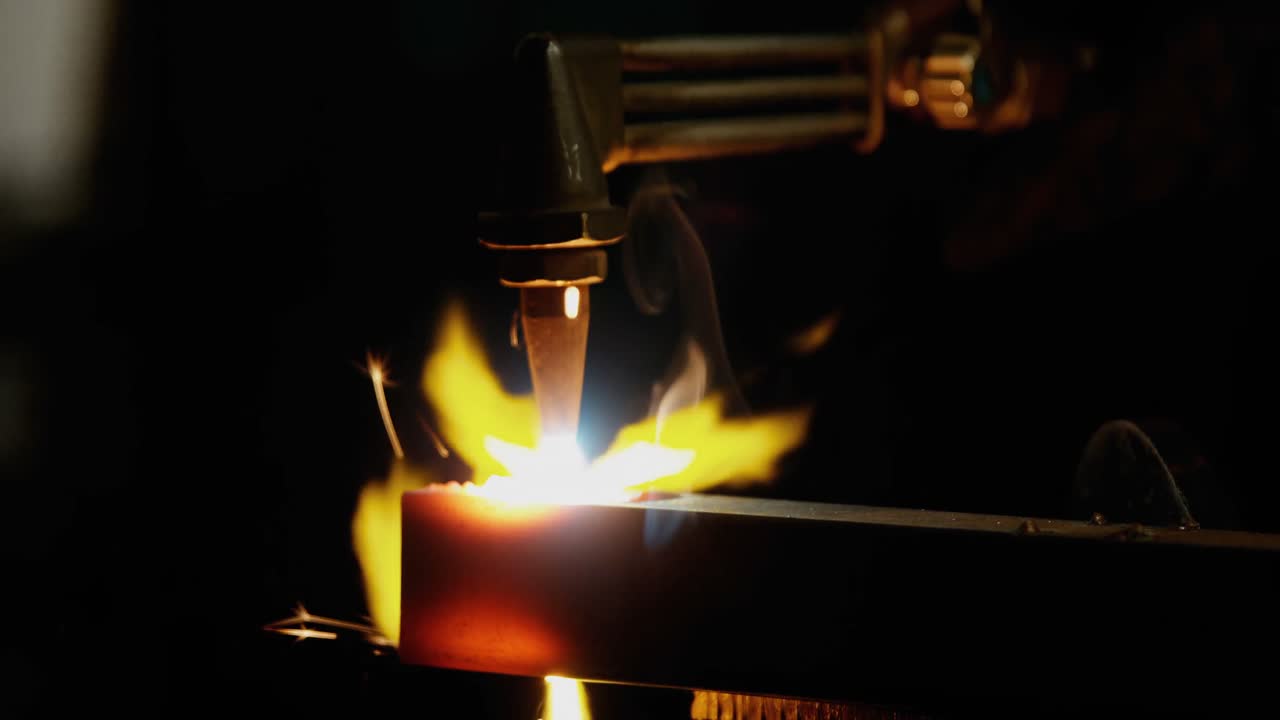 Welder welding a metal