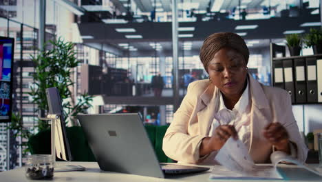 businesswoman working in a modern office