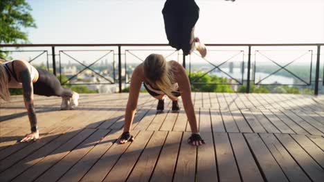 women's outdoor workout session