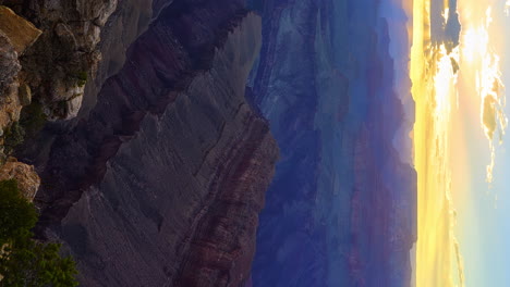 vertical panorama of majestic sunset in the grand canyon, arizona