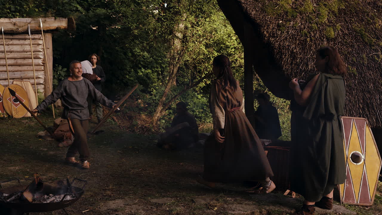 Medieval Reenactment Camp Scene