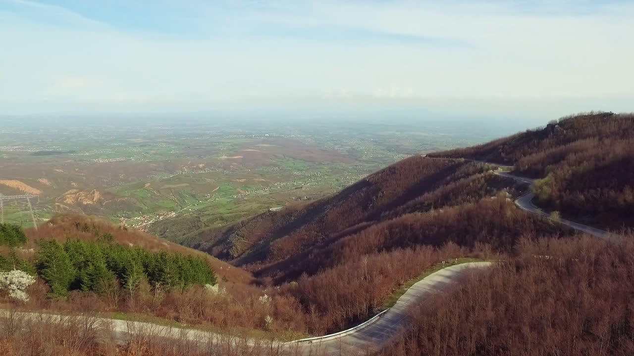 Aerial view of the mountains in Kosovo