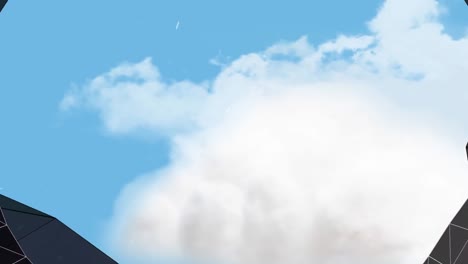 animación de túnel de redes con partículas blancas sobre nubes