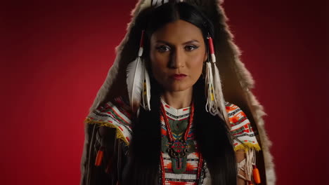portrait of an indigenous woman in traditional attire