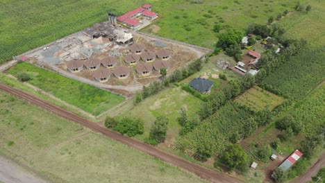 aerial view of luxury hotel construction site in loitokitok, kenya