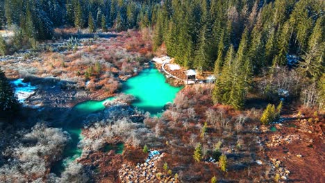 Aerial-4K-drone-footage-of-Zelenci-Springs