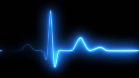 neon heartbeat on black isolated background