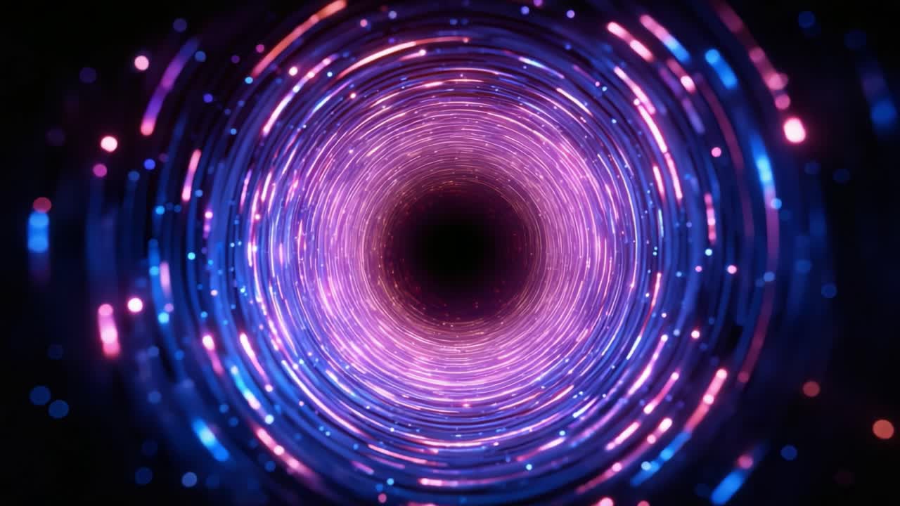 A Hypnotic Journey Through a Cosmic Portal of Vibrant Colors and Pulsing Light Patterns, Creating a Mesmerizing Visual Experience of Infinity and Depth