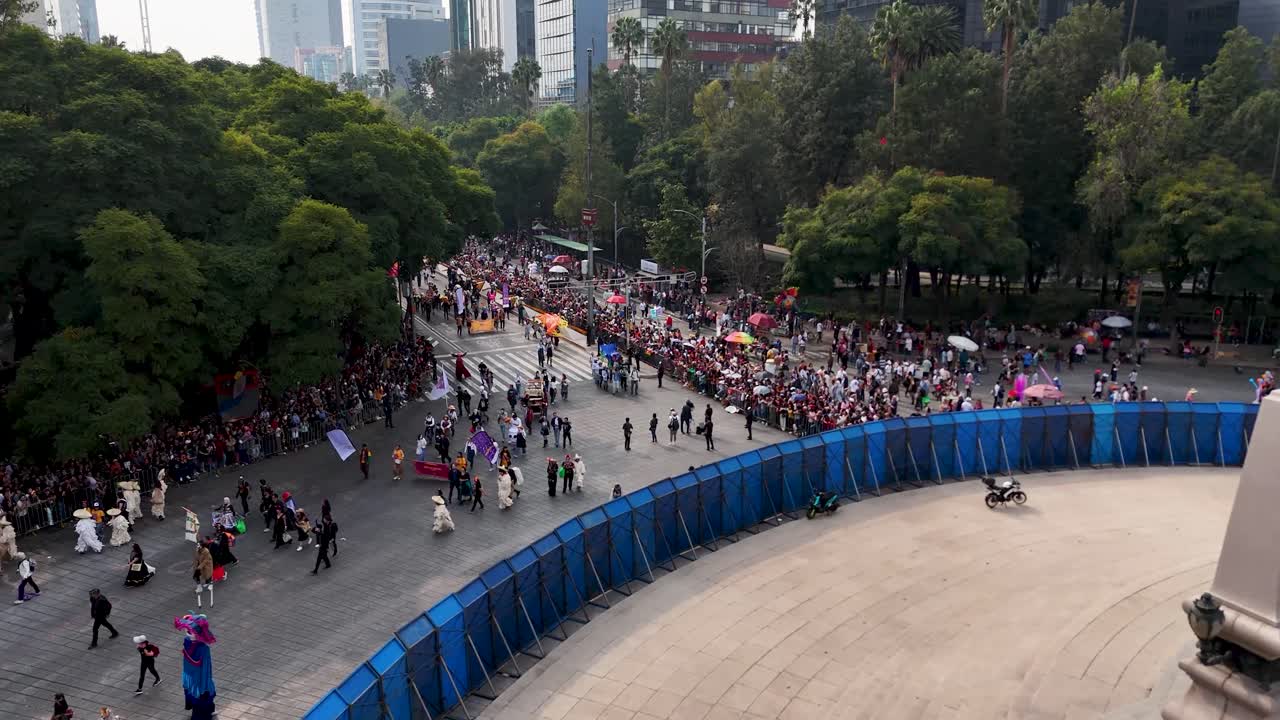 Large Crowd at a Parade in Mexico City