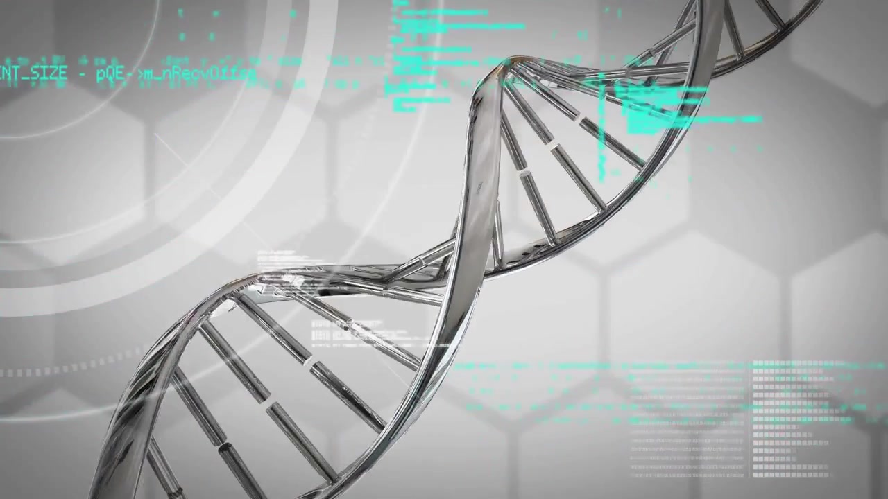Animation of dna strand over data processing