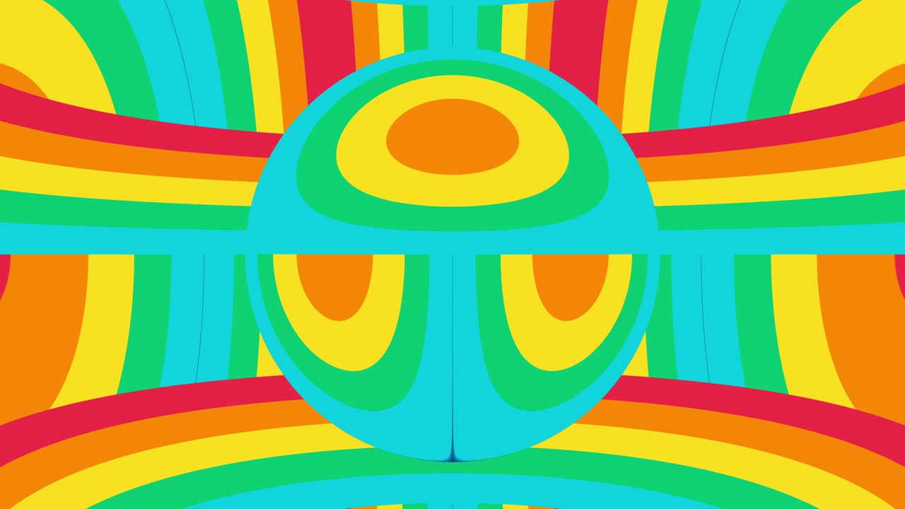 추상적인 무지개 패턴의 왜곡된 줄무. 무지개 선과 함께 원활한 루프 애니메이션