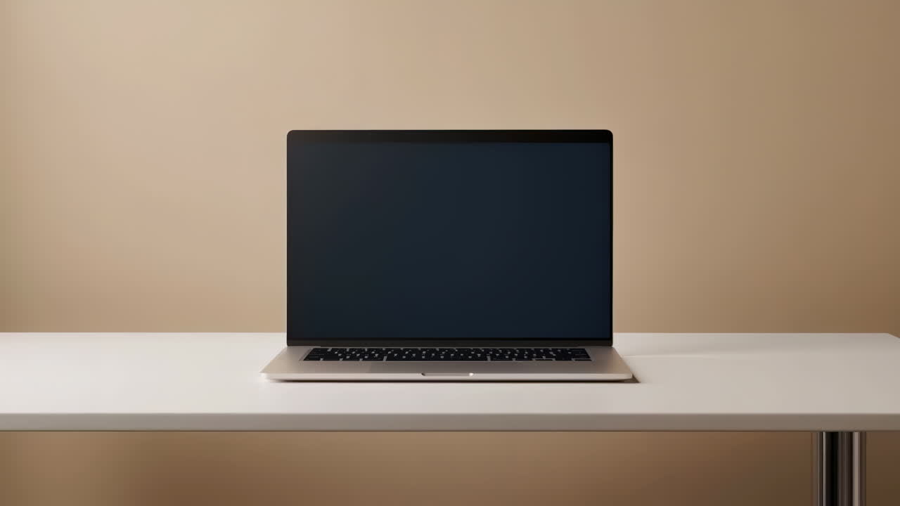 Laptop på et skrivebord
