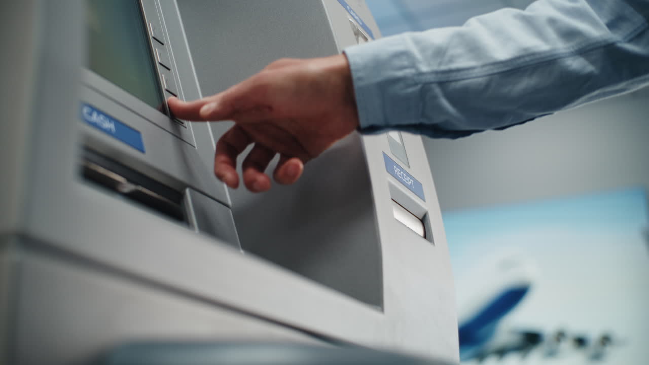 Close-up of an ATM machine
