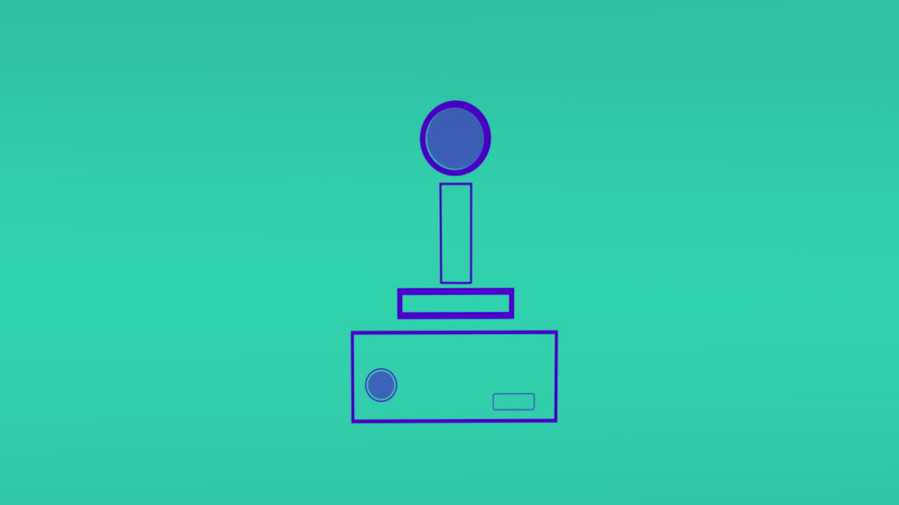 녹색 배경에 있는 게임패드 아이콘의 애니메이션