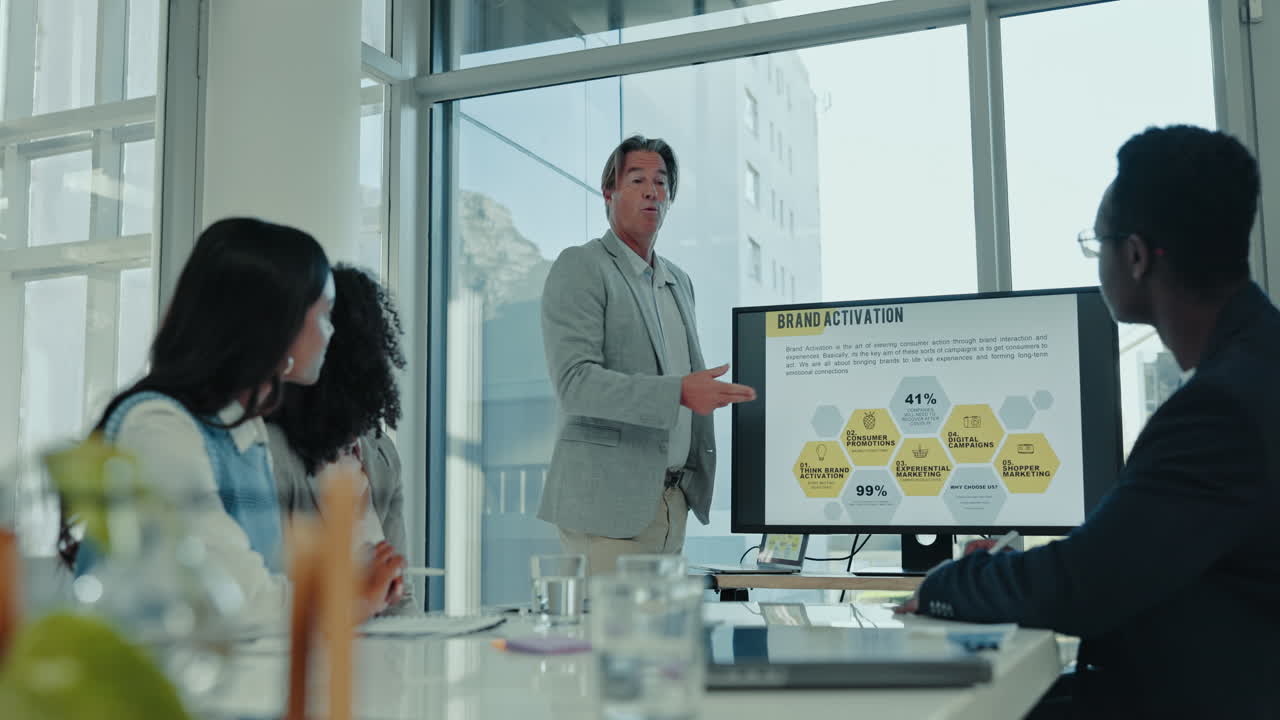 pantalla de presentación, gente de negocios