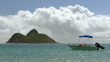 island paradise with boat