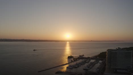 beautiful sunrise in troia marina