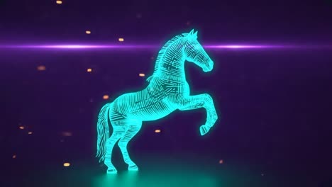 neon horse digital art