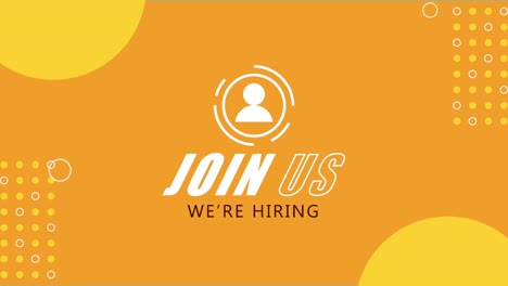 we are hiring lettering orange background