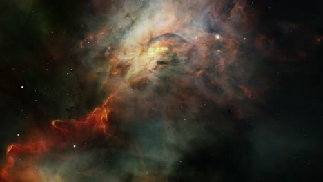 exploración de nubes de nebulosa en el espacio profundo 4k