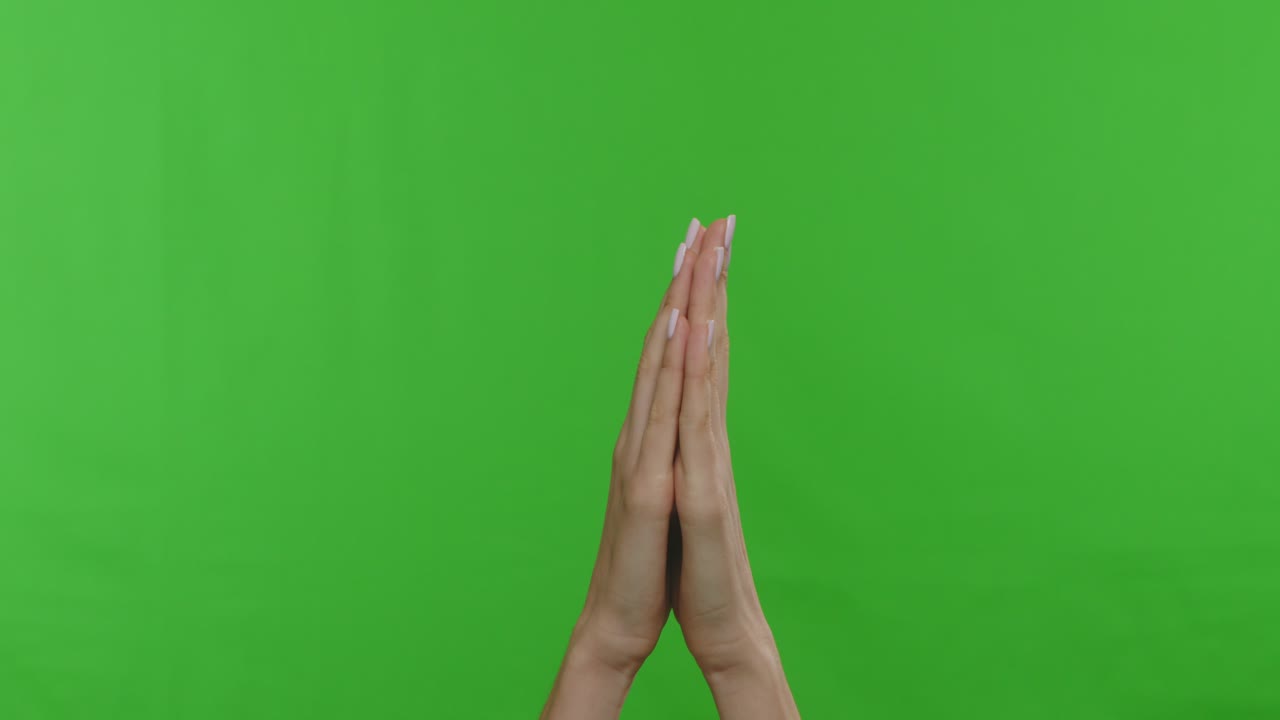 gestos con las manos en pantalla verde