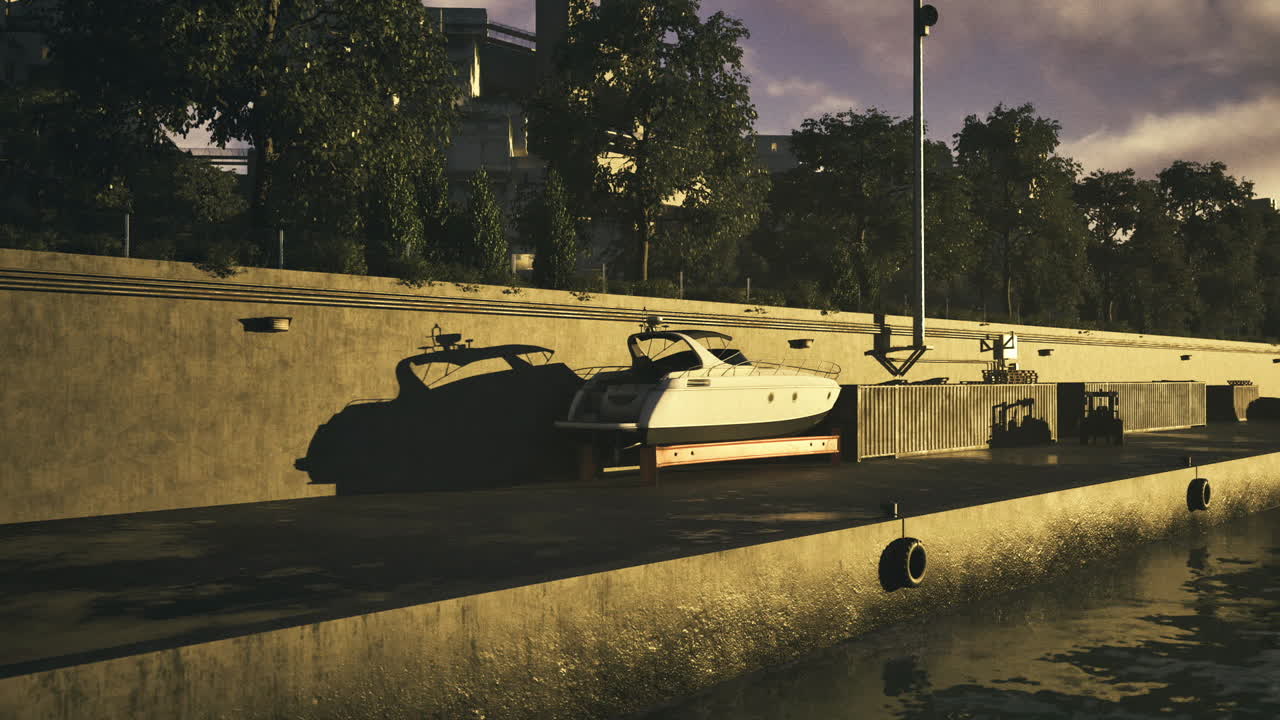 Tram captures solitude golden hour scene with tram and reflective water