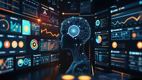 artificial intelligence and data visualization concept