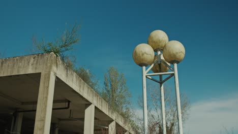 derelict towers over abandoned hospital in zagreb, croatia