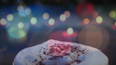 chocolate caliente y manchas de luz 4k