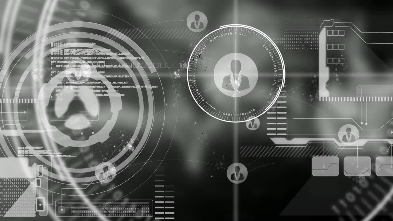 Animation of digital computer interface screens scanning