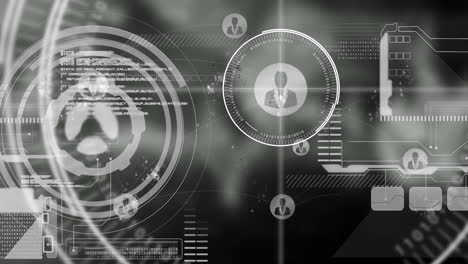 animación de las pantallas de la interfaz digital de la computadora escaneado