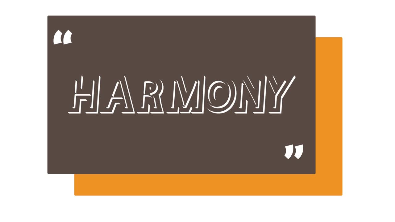 Banner with the word Harmony.