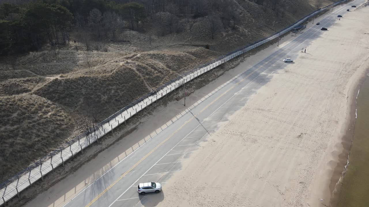 pere marquette에서 해변과 도로 추적