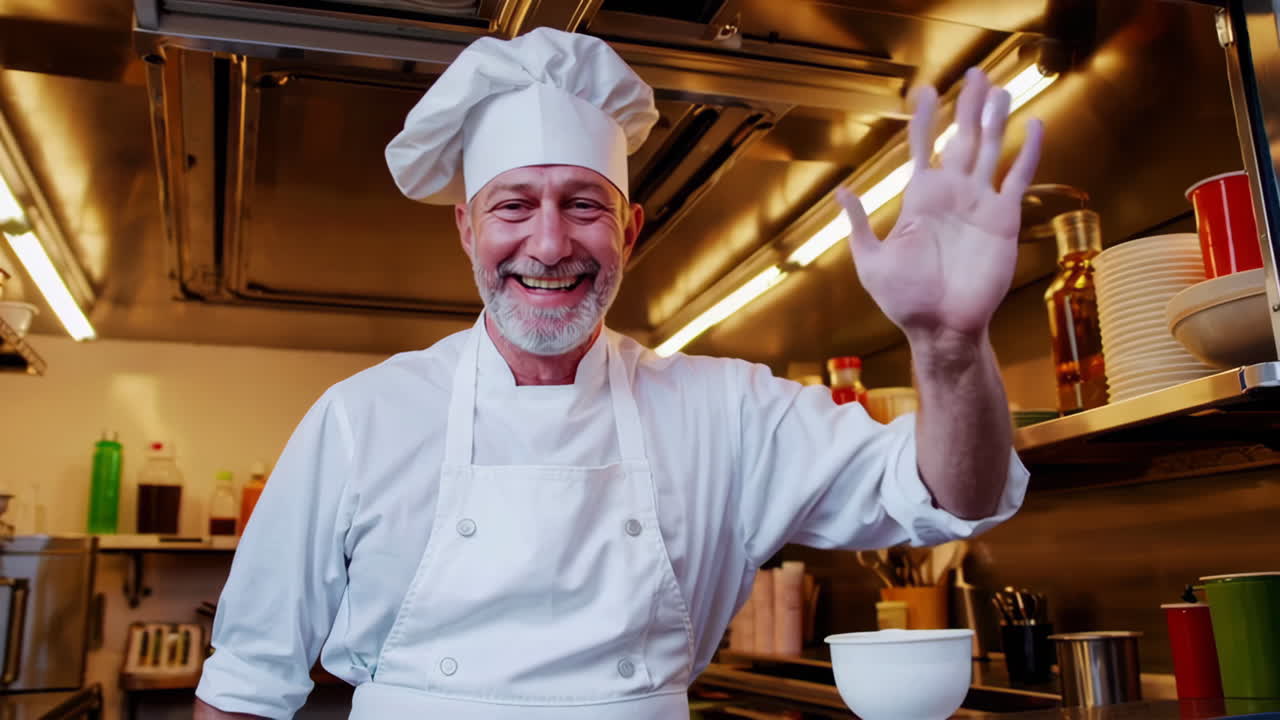 Smiling Chef in a Food Truck