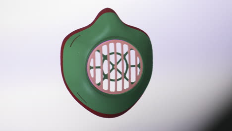 representación 3d del filtro de máscara verde con software cad