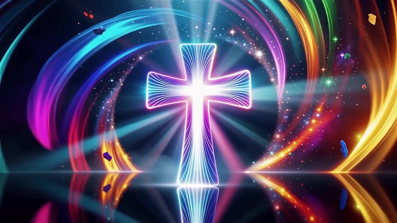 Christian Cross Heavenly Light Worship Background