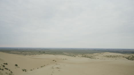 desert landscape with sand dunes and flat horizon