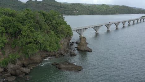 pedestrian bridge in samana bay, dominican republic