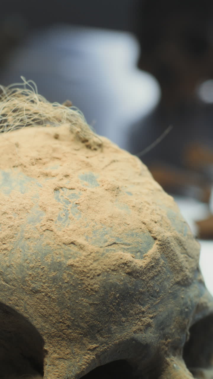 artefacto de cráneo polvoriento