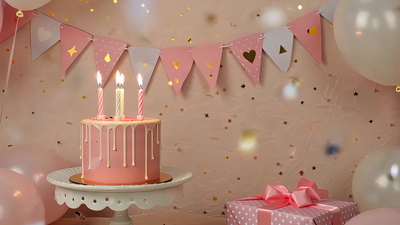 Sfondo di compleanno con palloncini 4K
